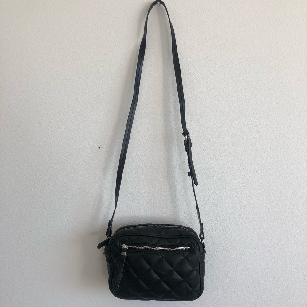 Zara quilted tote black